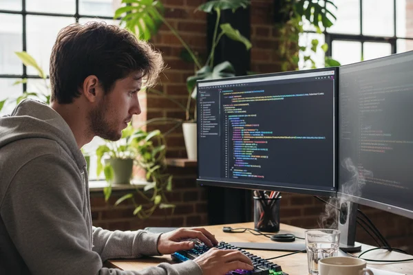 Developer pracujący z AI